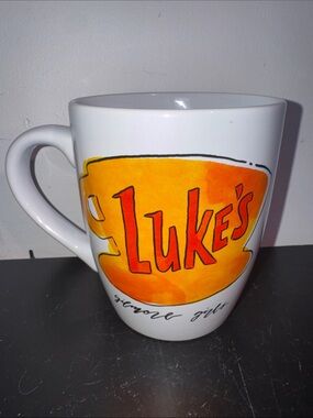 Branded White Ceramic Mug with Luke’s  Orange Logo